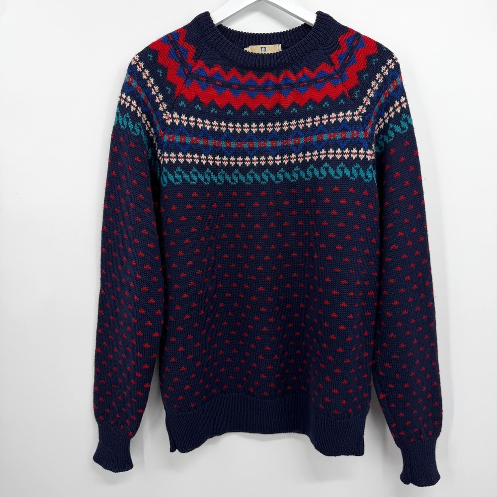 Vintage 100% Wool Sierra Woolens Sweater Womens Large Fair Isle Nordic Heritage